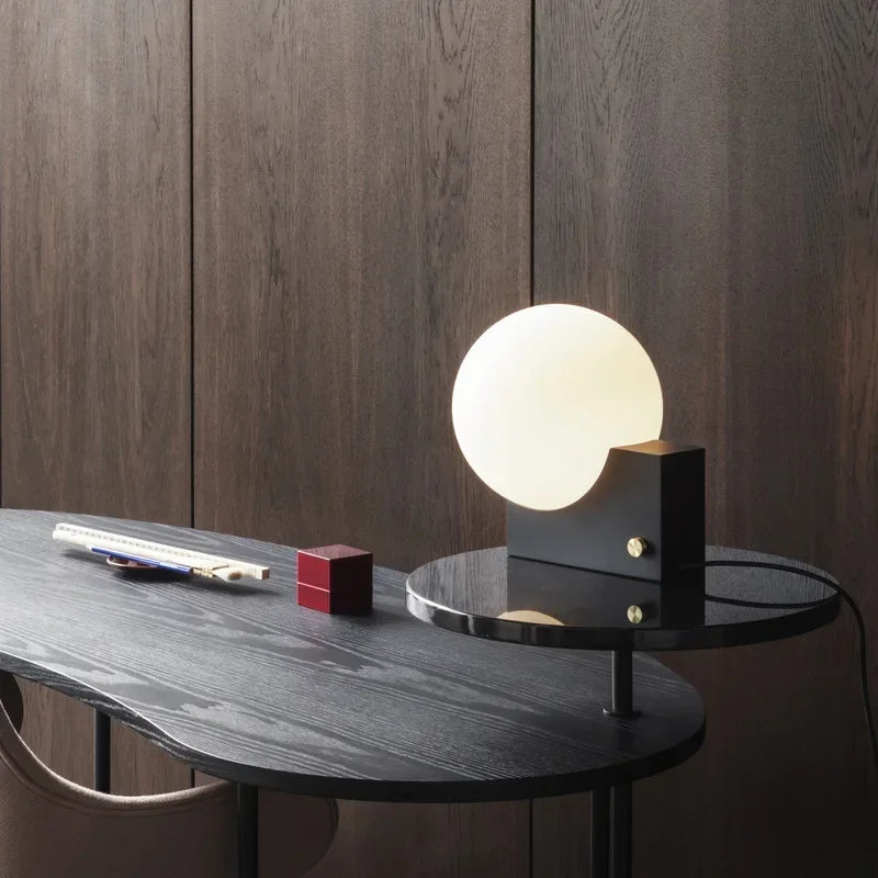 Afralia™ Metal Table Lamp with Glass Ball - LED Desk Light
