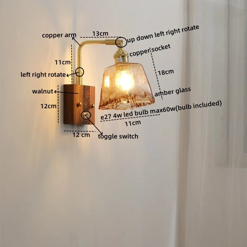 Afralia™ Nordic LED Glass Wall Lamps for Bathroom Living Room Bedroom Stair Light Fixtures