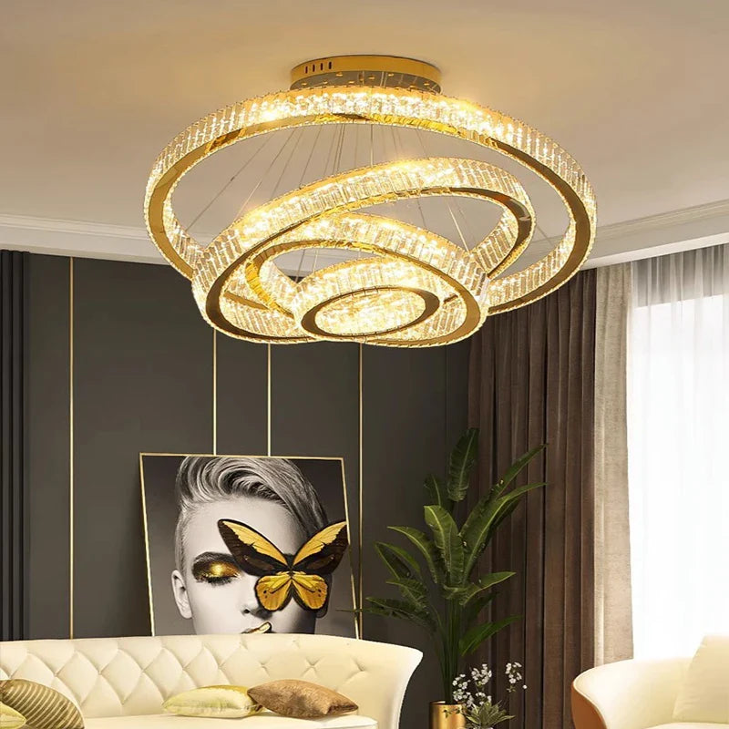 Afralia™ Crystal Chandelier: Luxury Pendant Lighting for Living Room, Staircase & Ceiling