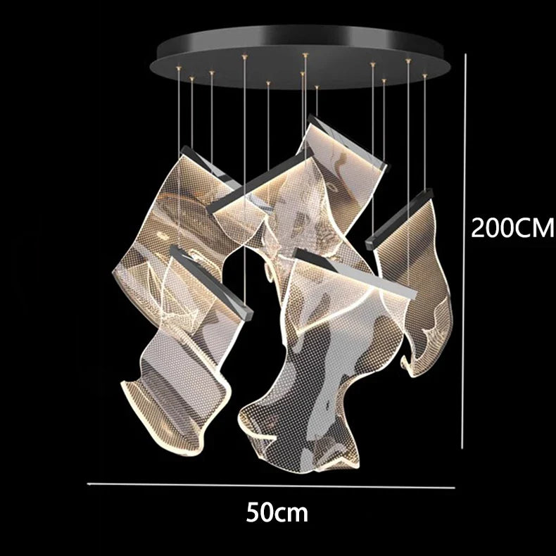 Afralia™ Crystal Chandelier Stair Pendant Living Room Lighting Modern Interior Pendant Lights