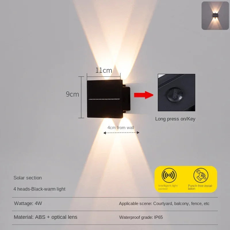 Afralia™ Solar Villa Wall Wash Light - Waterproof Outdoor Wall Lamp
