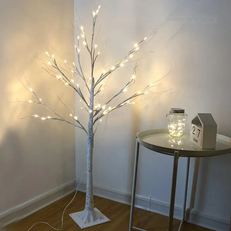 Afralia™ LED White Birch Tree Table Lamps for Home Holiday Decor, Party, Wedding