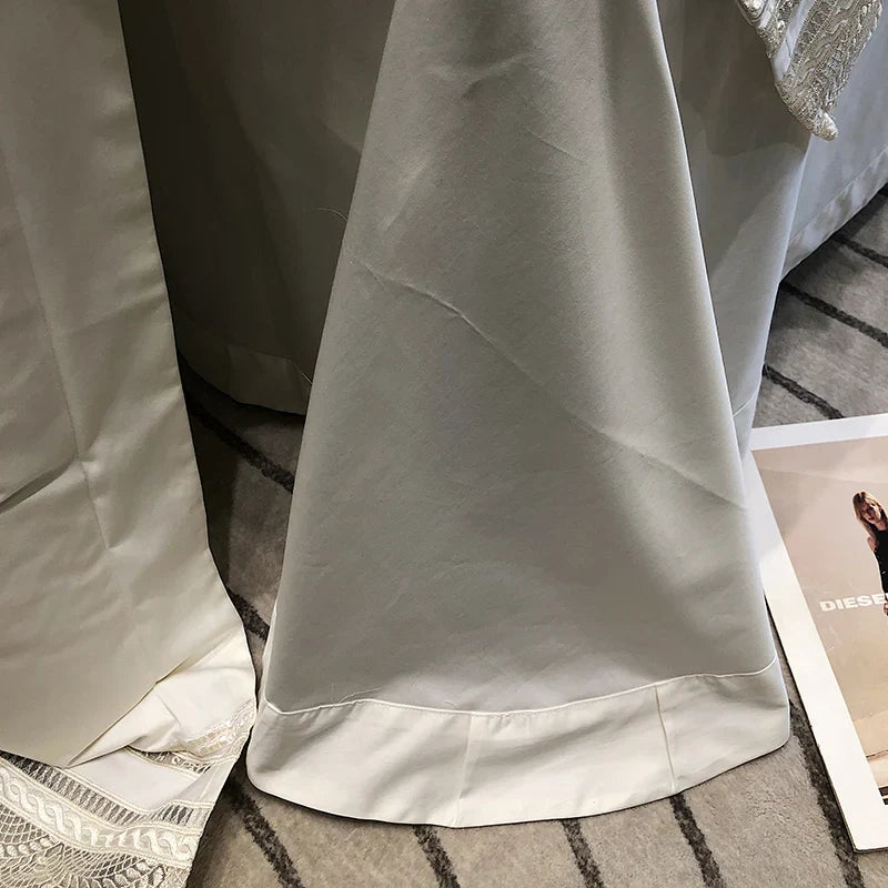 Afralia™ Lace Ruffle Bedding Set, 1000TC Egyptian Cotton, Luxury Princess Style