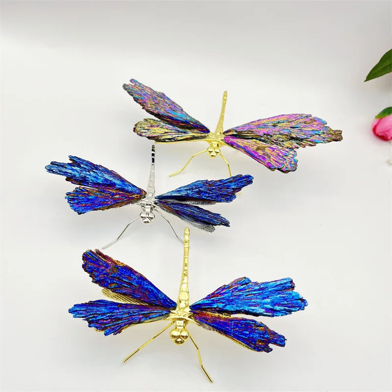 Afralia™ Crystal Dragonfly Handmade Natural Crystal Decorative Figurines