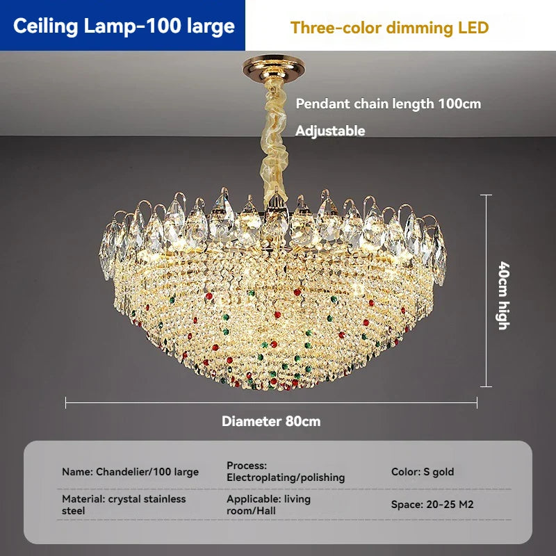 Afralia™ French Crystal Chandelier Creamy Style Modern Living Room Lighting