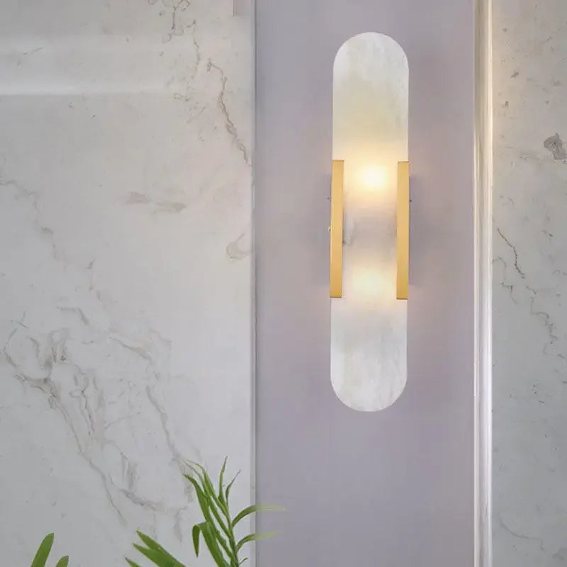 Afralia™ Linear Marble Chandelier: Modern Circular Alabaster Pendant Light