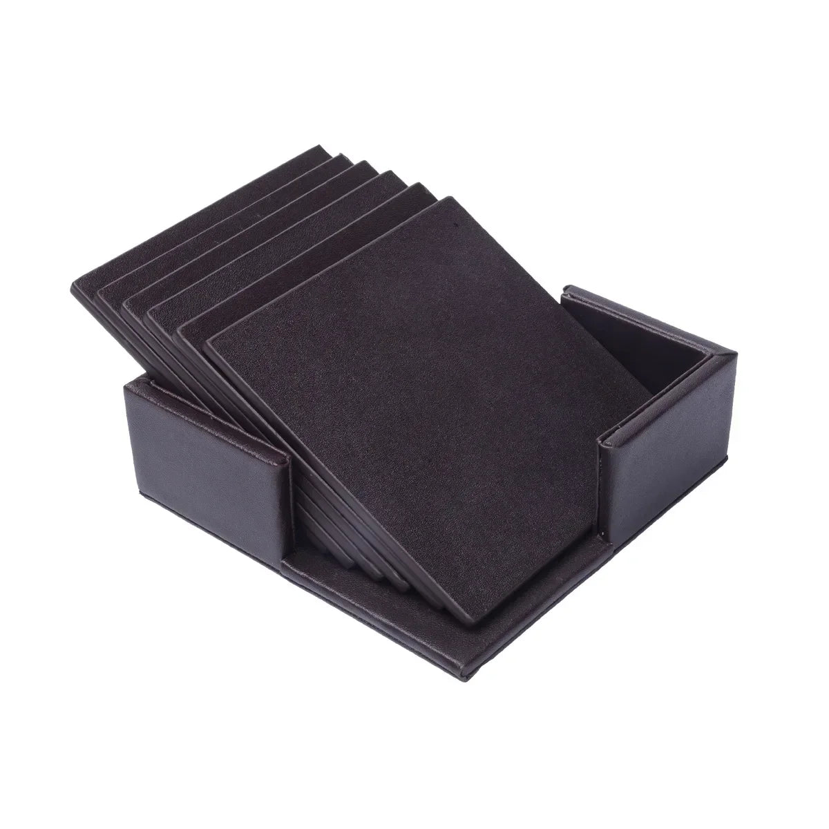 Afralia™ Marble Coaster Set: 6PCS PU Leather Drink Cup Mat Placemats