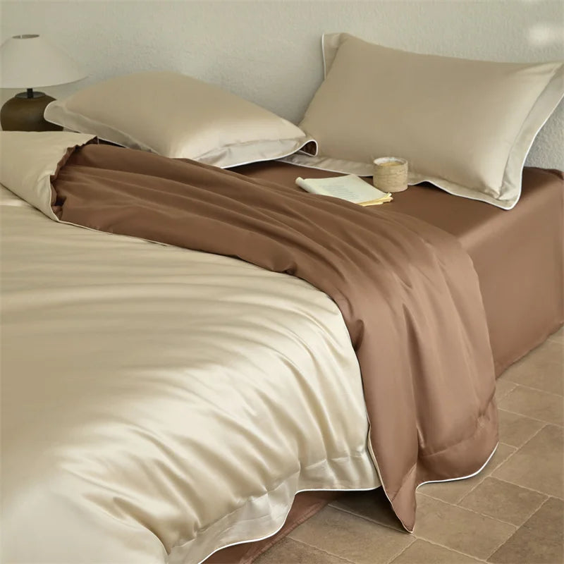 Afralia™ Luxury 600TC Egyptian Cotton Bedding Set: Duvet, Bed Sheet, Pillowcases - Queen King Size