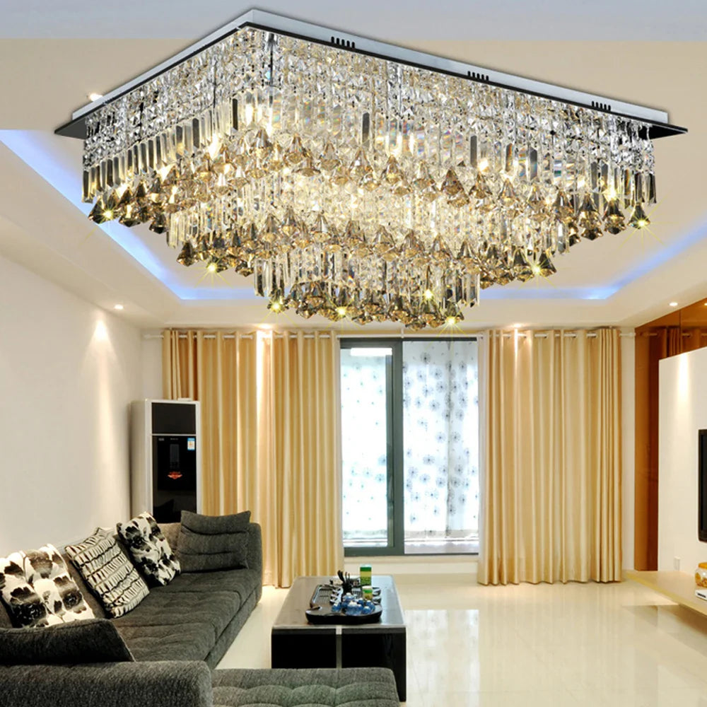 Afralia™ Crystal Stainless Steel LED Ceiling Light for Bedroom Hallway