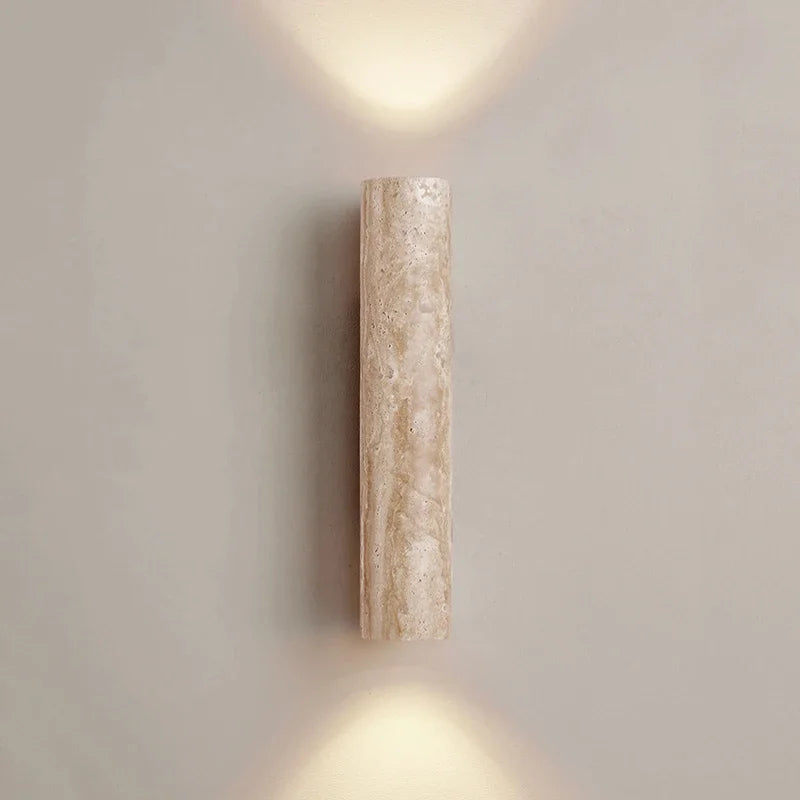 Afralia™ Yellow Marble Up Down Wall Lamp for Living Room Bedroom LED Sconce