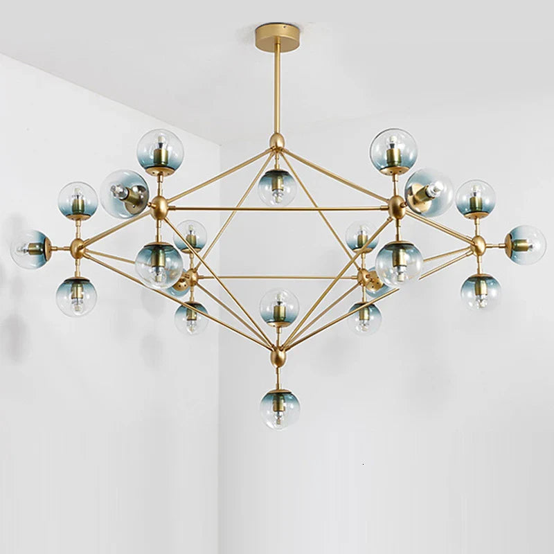Afralia™ Glass Ball Chandelier: Industrial Vintage Loft Lighting for Living Room, Kitchen, and More