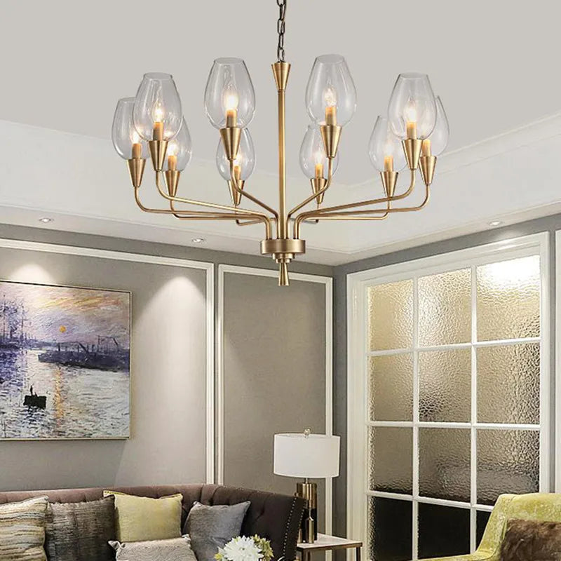 Afralia™ Modern Glass Chandelier for Living Room, Restaurant, Hotel, Bedroom – Premium Quality