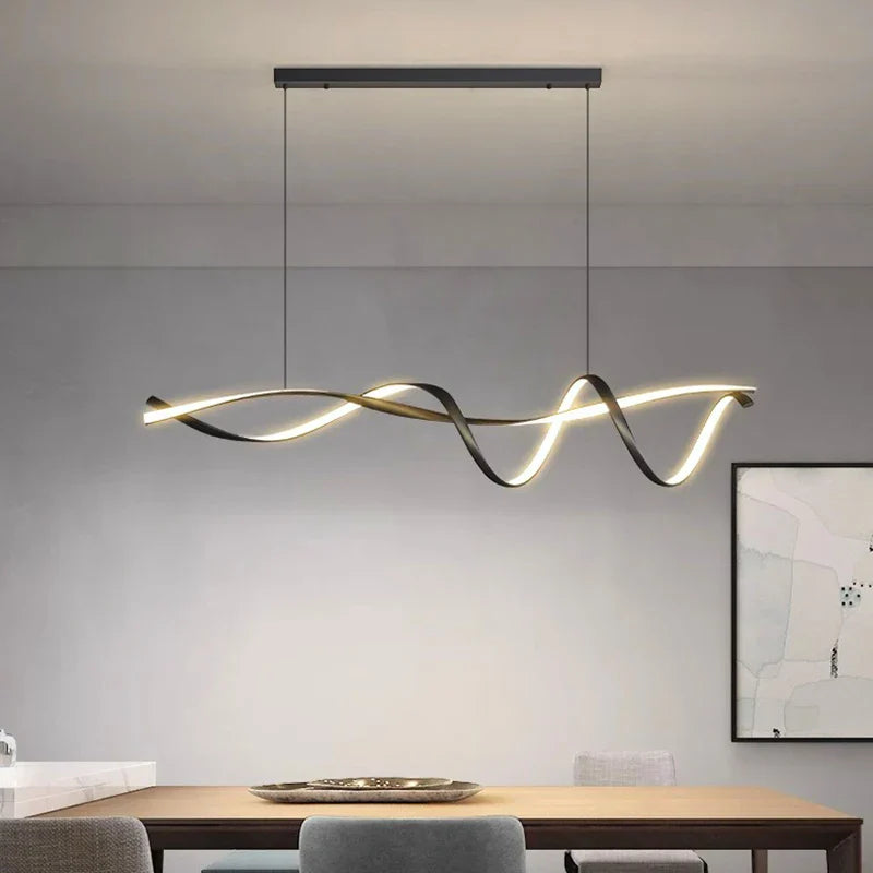 Afralia™ Modern LED Chandelier for Dining Room, Hanging Pendant Light Fixture