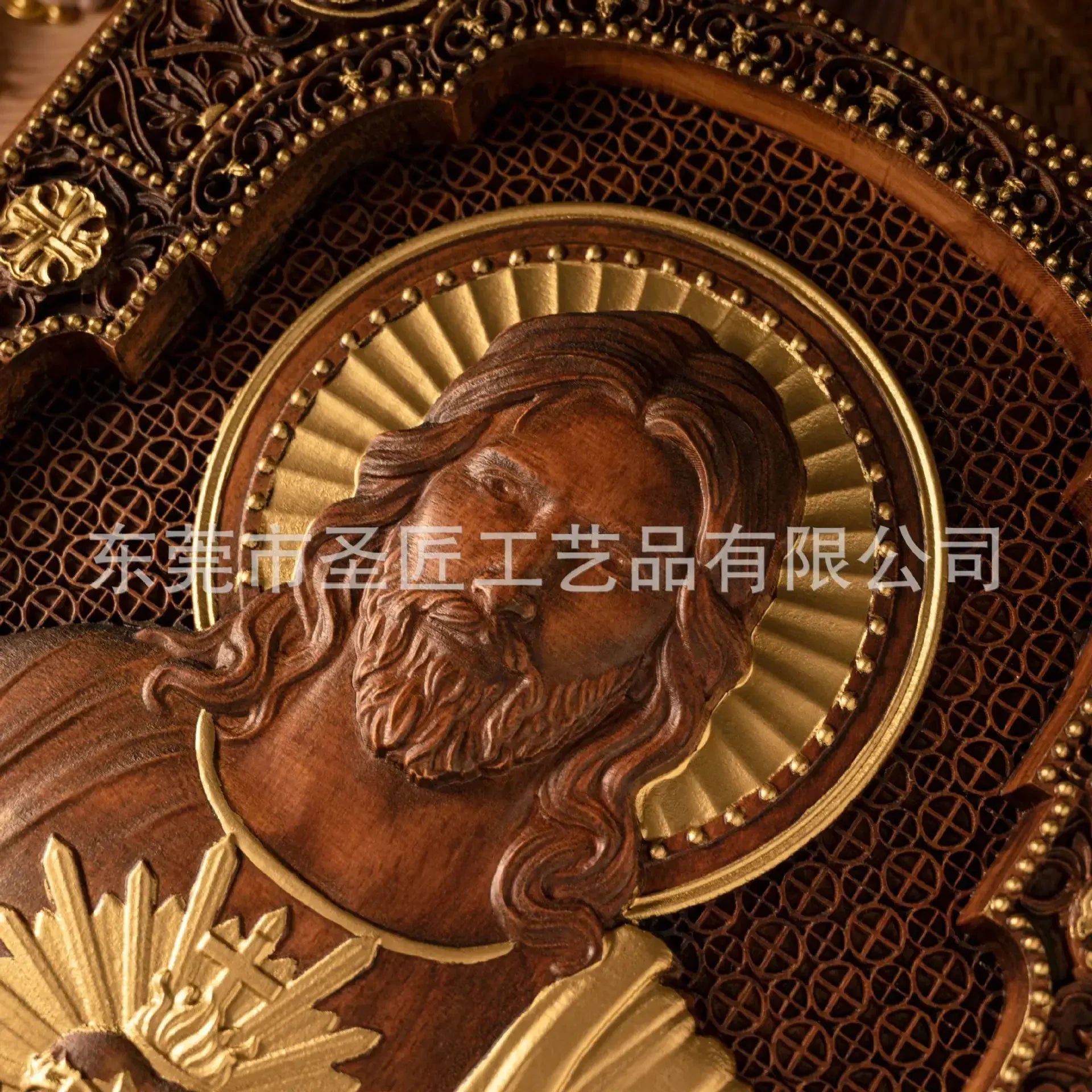 Afralia™ Sacred Heart Jesus Statue Wooden Plaque Wall Hanging Home Church Decor