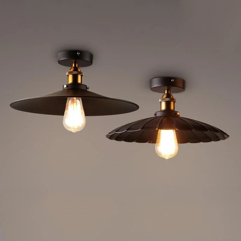 Afralia™ Retro Ceiling Lamp | American Country Style Black Gold Ceiling Light