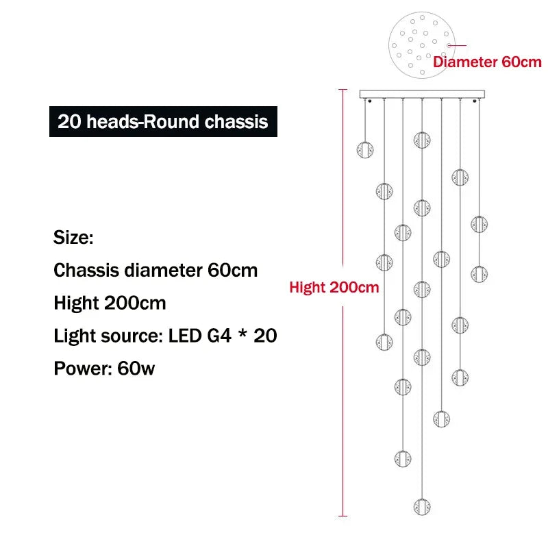 Afralia™ LED Crystal Chandelier: Stylish G4 Ball Light for Home Décor and Lighting Ambiance