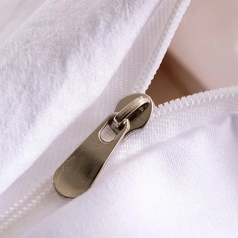 Afralia™ Soft Cut Flowers King Duvet Cover Set, White, 220x240, Simple & Elegant