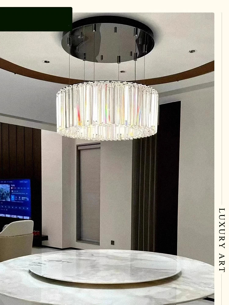 Afralia™ Luxury Round Crystal Dining Table LED Chandelier - 2025 Design