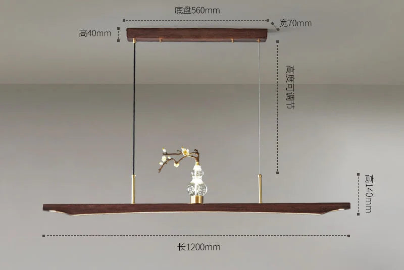 Afralia™ Classic Chinese Solid Wood Pendant Lights Copper Teahouse Bar Retro Lamps