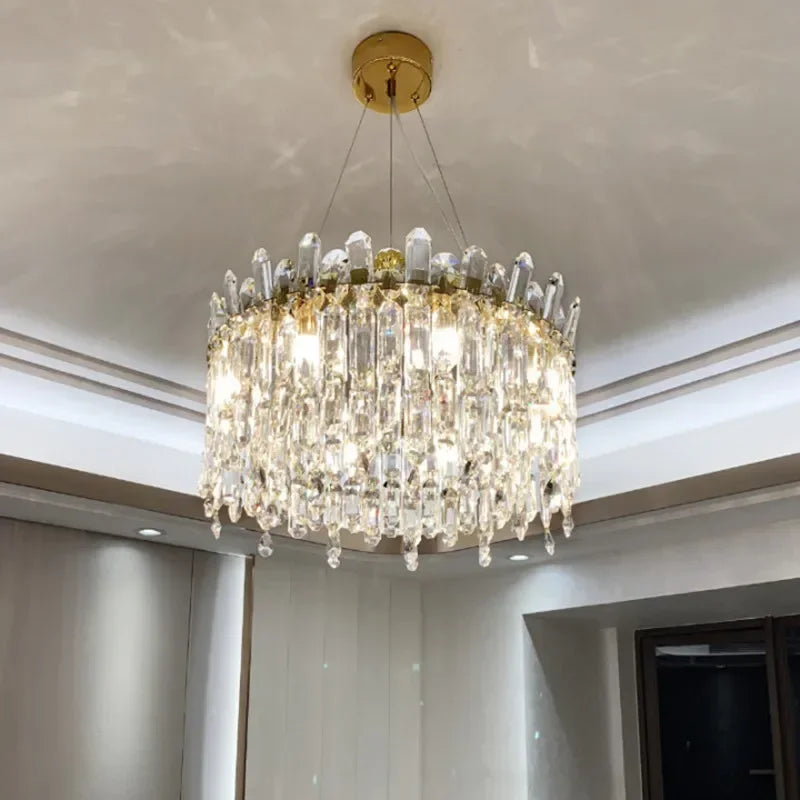 Afralia™ Clear Crystal LED Chandelier: Trendy Modern Luxury Suspension Luminaire for Dining Room