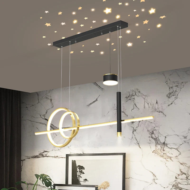 Afralia™ Star Villa Pendant Lamp: Modern, Luxurious, Creative Lighting for Restaurants, Bars, and Long Tables