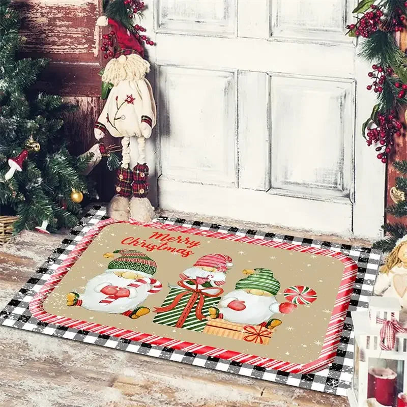Afralia™ Christmas Snowman Non-slip Floor Mat