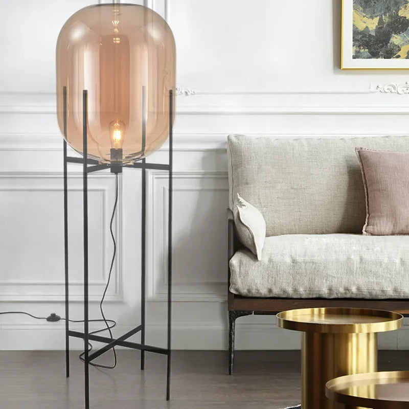 Afralia™ Glass Ball LED Floor Lamp - Postmodern Scandinavian Design