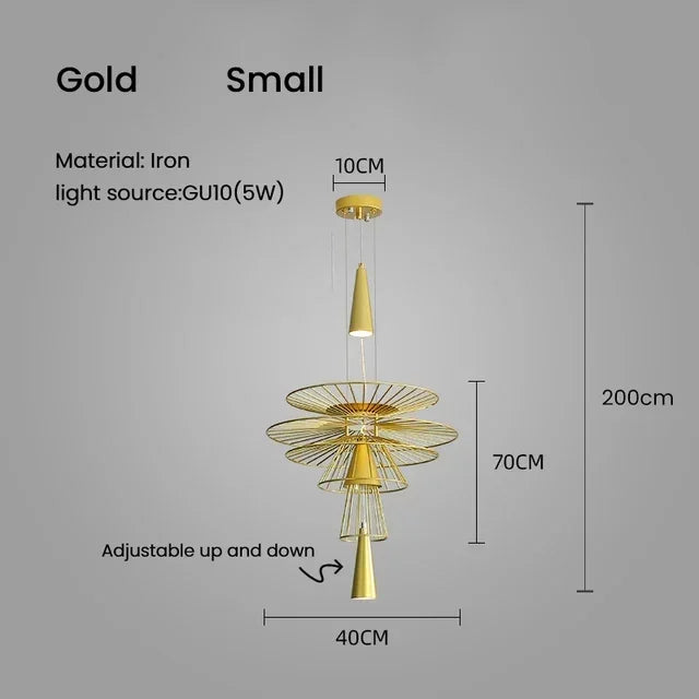 Afralia™ Iron Art Dinning Room Pendant Light in Black/Gold - Modern Nordic LED Fixture