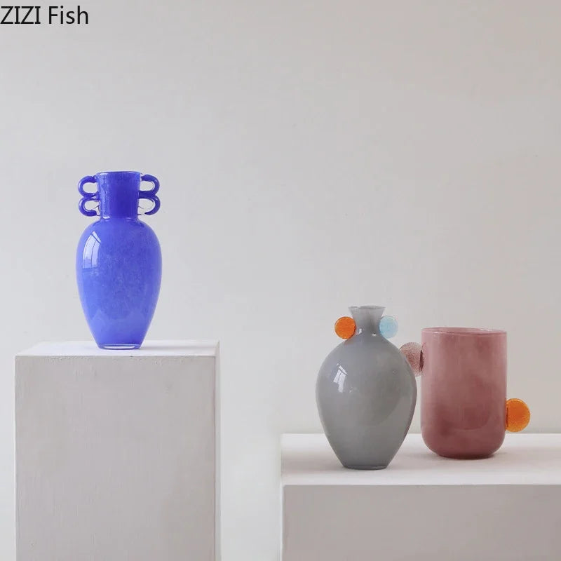 Afralia™ Glass Vase: Candy Color Modern Design for Floral Arrangement and Desk Decoration