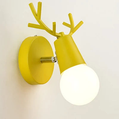 Afralia™ Deer Head LED Wall Lamp, Modern Minimalist Bedroom Lighting in 7 Colors