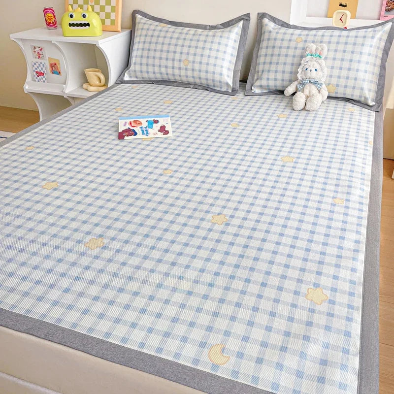 Afralia™ Luxury Ice Silk Cooling Mat & Pillowcase Set for Queen Bed