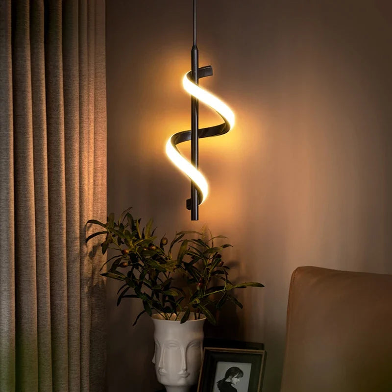 Afralia™ Modern LED Wall Lamps - Spiral Modeling Sconce