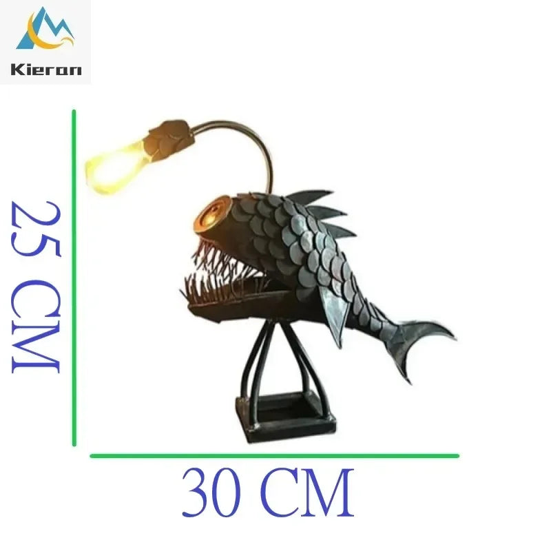 Afralia™ Lantern Fish LED Table Lamp for Bedroom, Study, and Living Room Decor