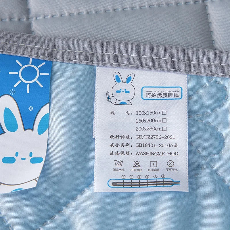 Afralia™ Summer Cooling Blanket in Sky Blue - Lightweight & Breathable Double Comforter