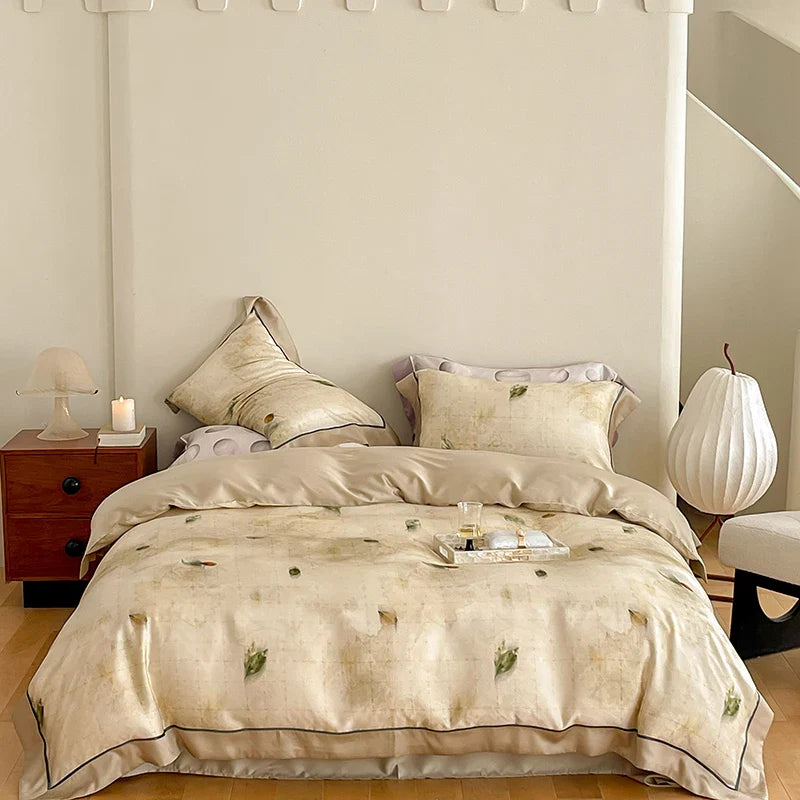 Afralia™ Egyptian Cotton Bedding Set Queen King Ru Double, Quilt Cover Sheet Pillowcase