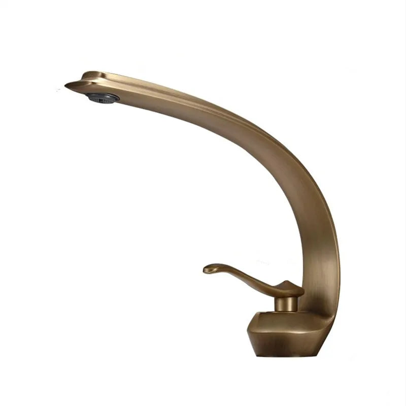 Afralia™ Bronze Waterfall Bathroom Faucet: Brass Basin Mixer Tap for Hot & Cold Water
