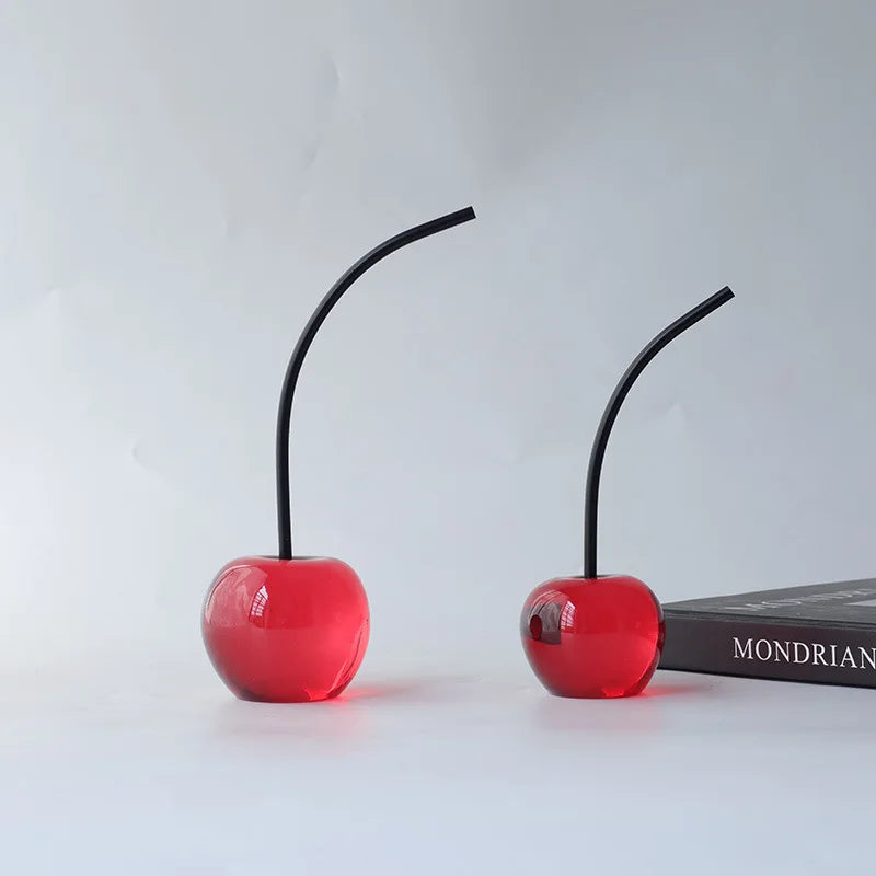 Afralia™ Red Cherry Apple Ornament Home Decoration Accessory