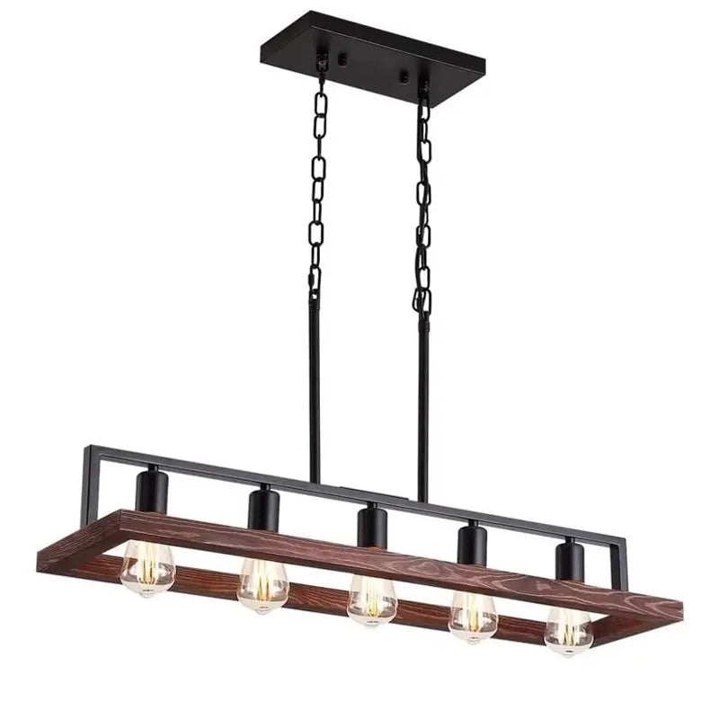 Afralia™ Loft Industrial Pendant Light for Living Room, Restaurant, Bar - 5-Head E27 Pendant Lamp