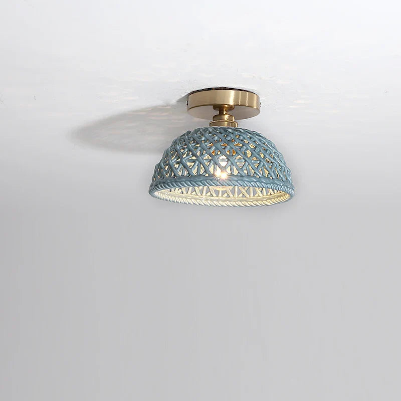 Afralia™ Ceramic LED Ceiling Lights: Modern Hollow Design for Living Room, Aisle, Balcony