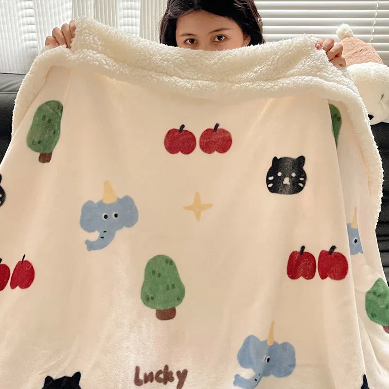 Afralia™ Cozy Fleece Blanket | Multi-Use Office & Home Shawl | Soft & Warm Blanket