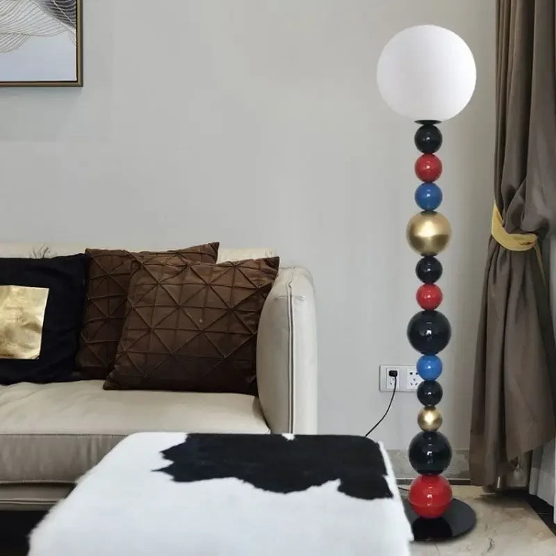 Afralia™ Colorful Glass Ball Floor Lamp Modern Designer for Living Room & Bedroom