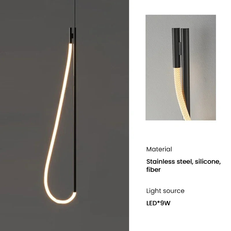 Afralia™ Minimalist Silicone Line LED Wall Sconce for Living Room Bedroom Dining Decor