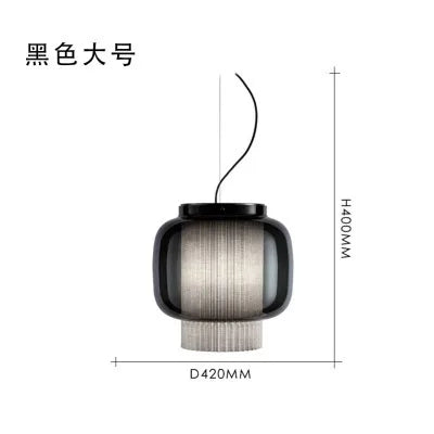 Afralia™ Manila Glass Lantern Pendant Light for Kitchen Living Room Bedroom Retro Decor