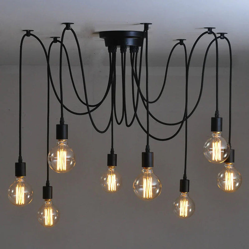 Afralia™ Spider Pendant Lights: Vintage Industrial Hanging Chandelier for Bar, Cafe Decor