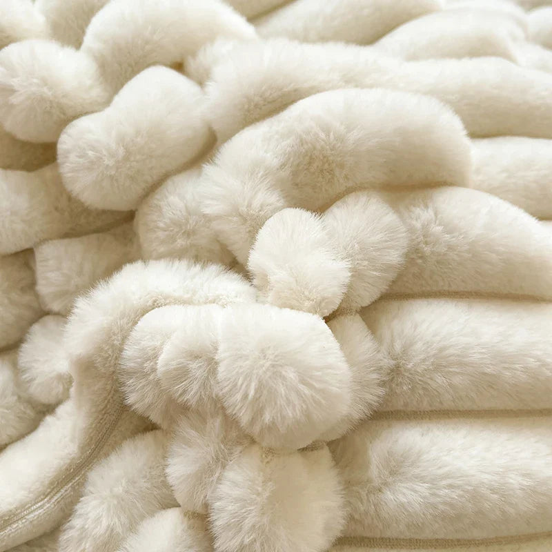 Afralia™ Rabbit Velvet Bedding Set: Single Queen King Size Plush Duvet Cover, Bed Sheet, Pillowcases
