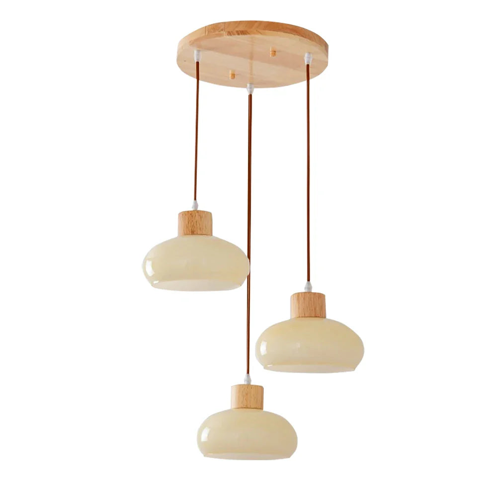 Afralia™ Orange Glass LED Pendant Light Fixture for Home Indoor Living Spaces