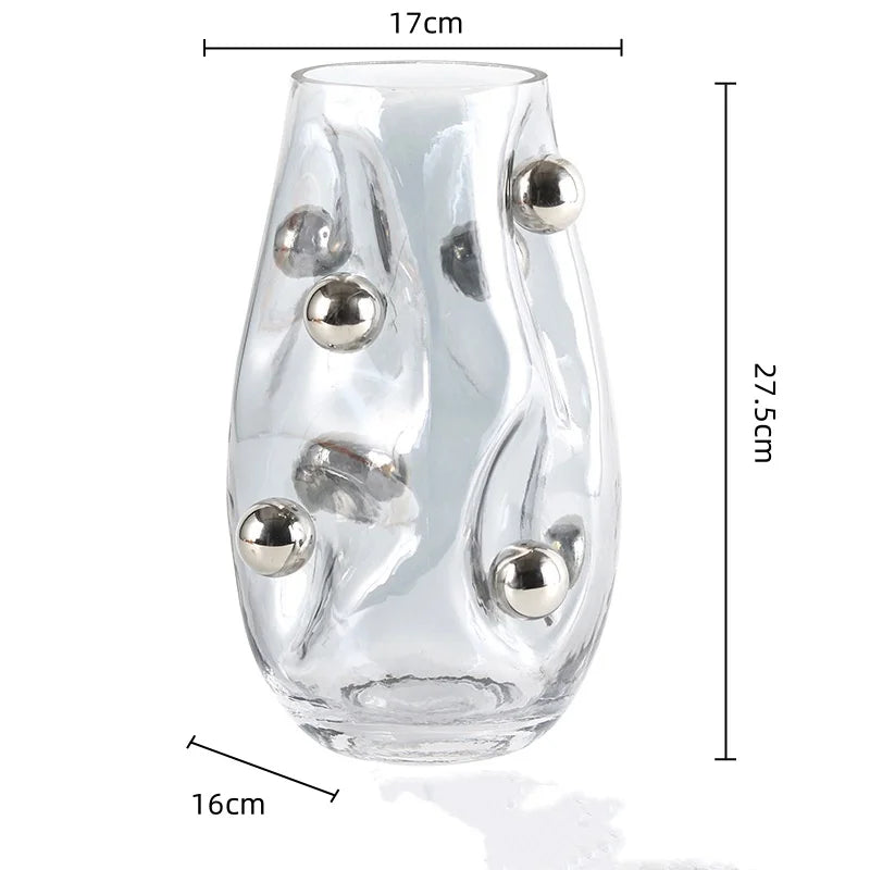 Afralia™ Geometric Silver Sphere Glass Vase - Hydroponics Terrarium & Home Decor