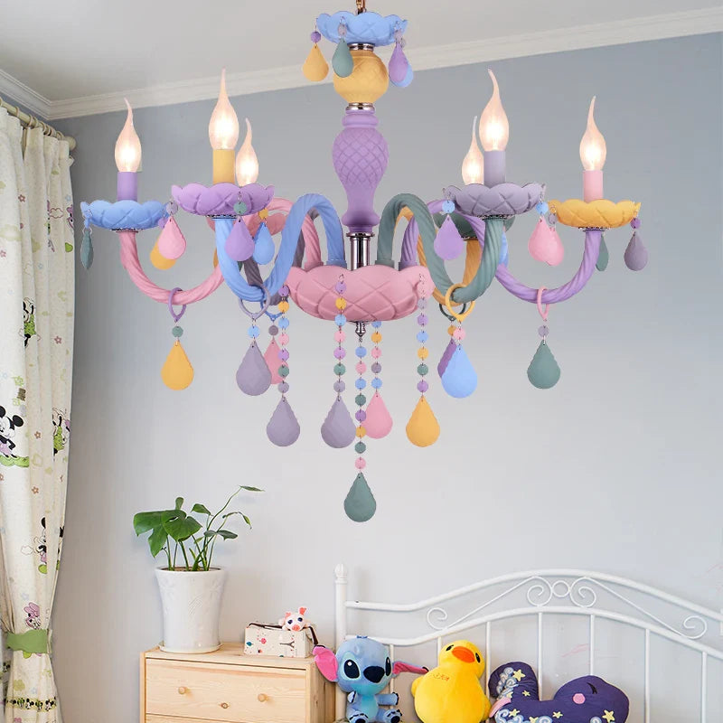 Afralia™ Colorful Crystal Cartoon LED Chandelier for Kids' Room