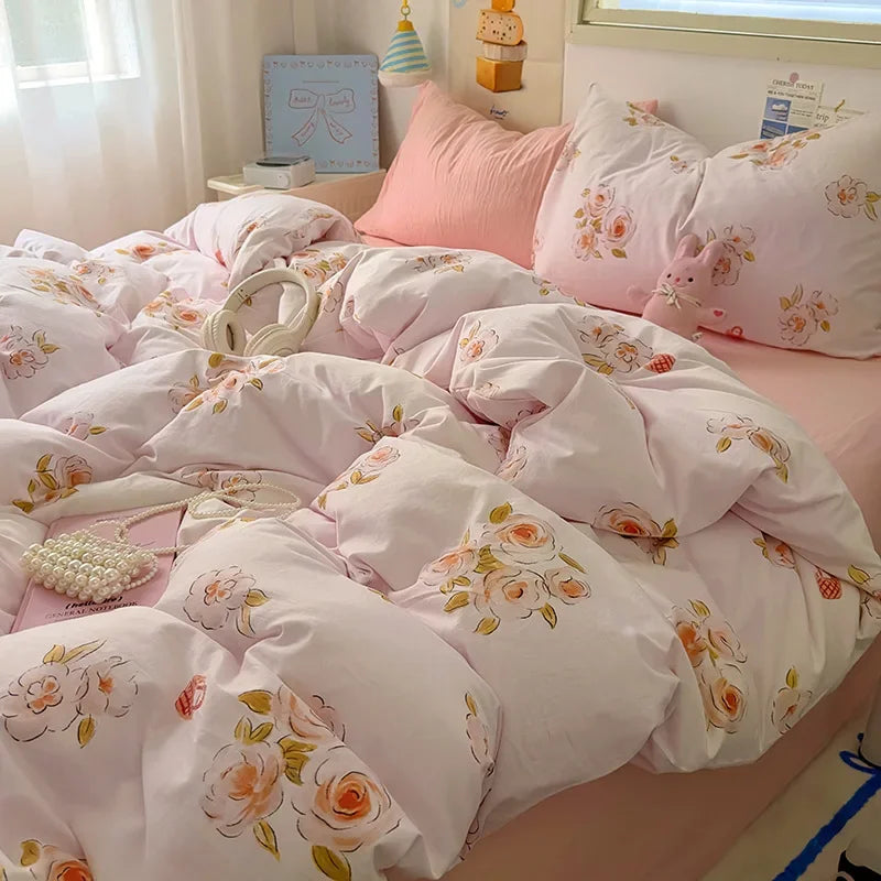 Afralia™ Cartoon Pattern Cotton Fitted Sheet Set – Soft & Cozy Bedding for Adults & Kids