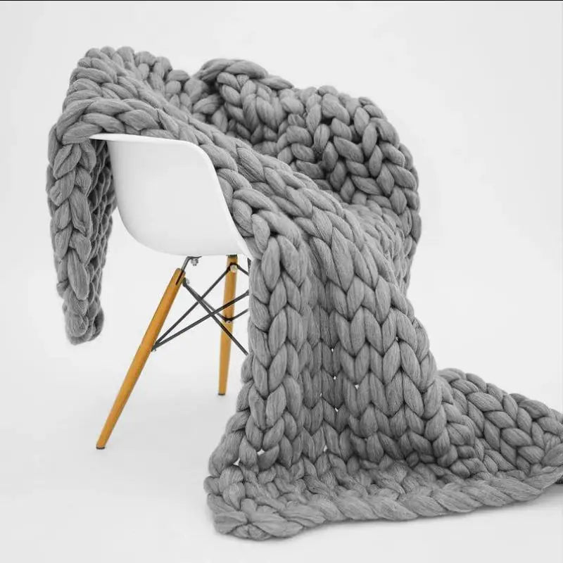 Afralia™ Wool Knit Newborn Blankets for Photography Props, Handwoven Thick Blankets for Spring-Autumn